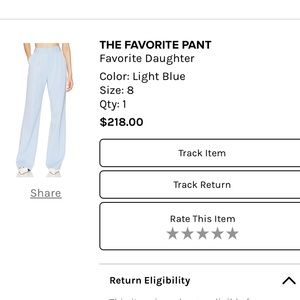 Favorite Daughter the Favorite Pant light blue size 8 worn once.